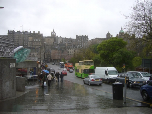 Raining in Edinburgh